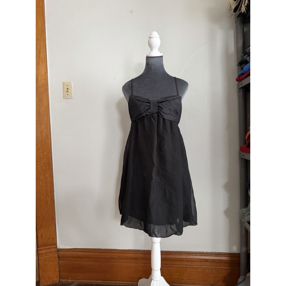 black taffeta dress Bow‎ Chest Short Mini Strapless Party Fairy Whimsigoth L